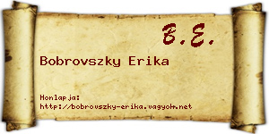 Bobrovszky Erika névjegykártya